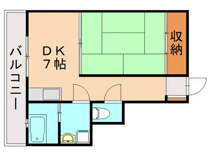 新栄ビル(1DK/3階)の間取り写真