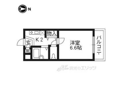 CASAⅢ(1K/3階)の間取り写真