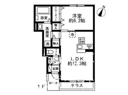アビタシオンブリュネ(1LDK/1階)の間取り写真