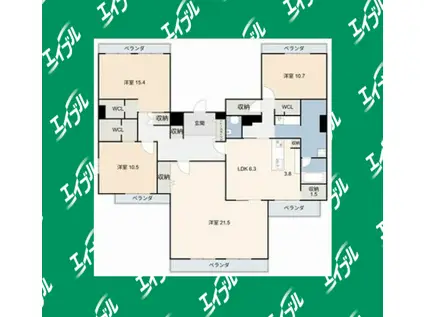 アビタシオン泉(4LDK/11階)の間取り写真