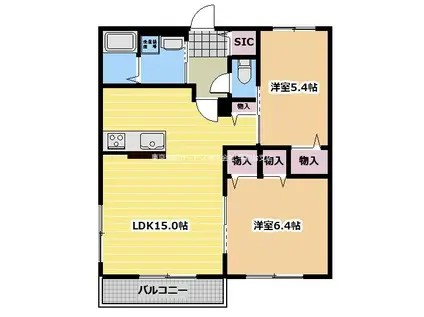ブルーメンプラッツIII(2LDK/2階)の間取り写真