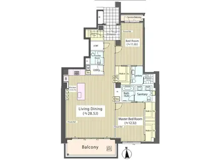 ガーデン高輪(2LDK/3階)の間取り写真