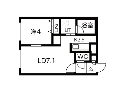 BLUE ORB MISONO(1LDK/4階)の間取り写真