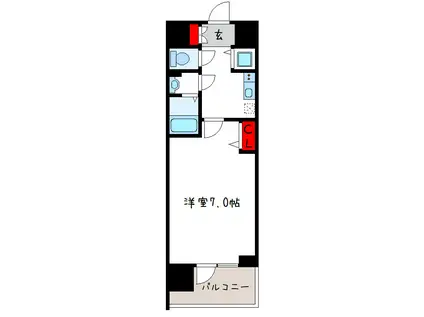CION OSAKA イースト GATE(1K/13階)の間取り写真