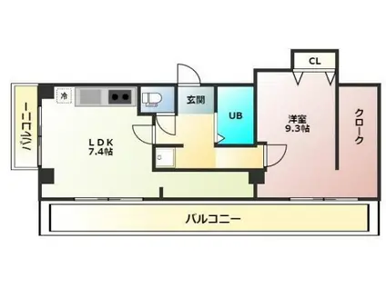 ときわ上筒井レクラン(1LDK/4階)の間取り写真