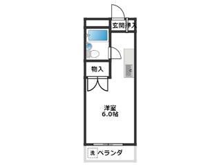 アーシャン(1K/2階)の間取り写真