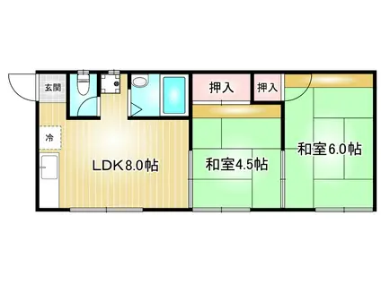 フォーブル蟹江(2LDK/1階)の間取り写真