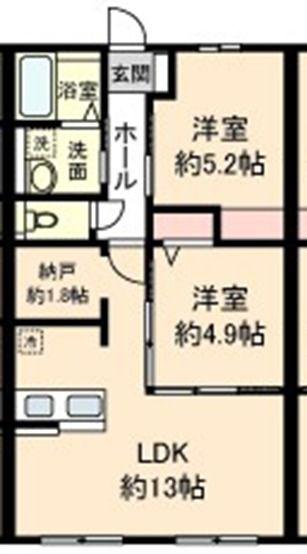 CANTISLAZYII(2LDK/2階)の間取り写真