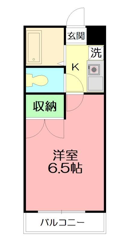 コスモスNO.2(1K/2階)の間取り写真