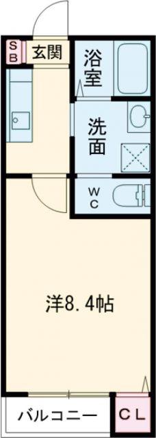 ブラン荒井B棟(1K/1階)の間取り写真