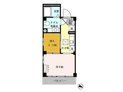 氷川台ヒルズ(1K/2階)の間取り写真