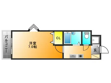 メゾンドプレサージュ(1K/7階)の間取り写真