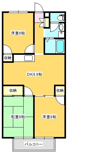 グランプレミア松縄(3DK/1階)の間取り写真