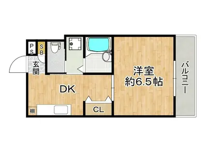 プルス塚本(1DK/3階)の間取り写真