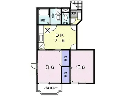 グリーンパレス V(2DK/1階)の間取り写真
