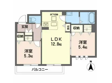 ベレオ南矢三(2LDK/3階)の間取り写真