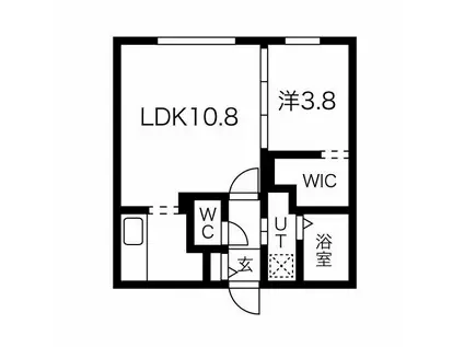 ティエラ南平岸(1LDK/1階)の間取り写真