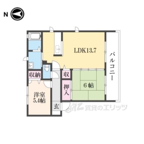 ラフィナートB・C(2LDK/2階)の間取り写真
