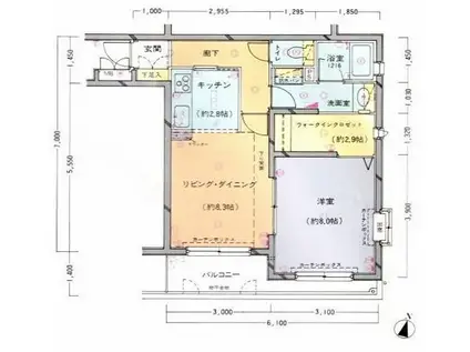 エレガンス代々木(1LDK/4階)の間取り写真
