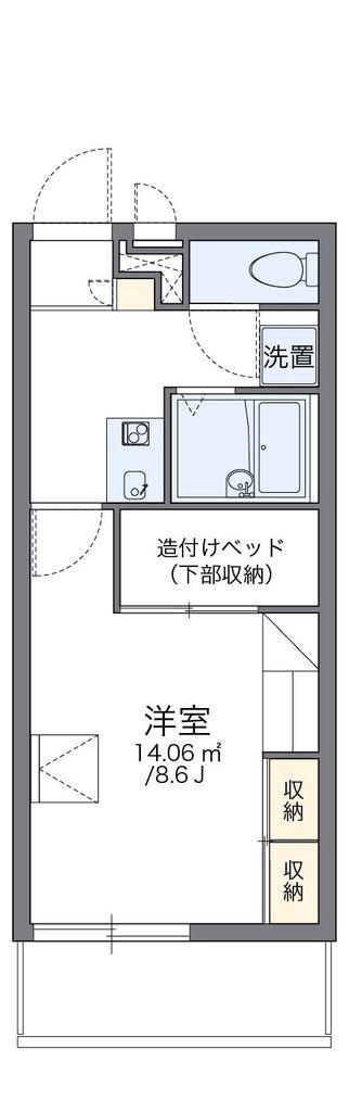 レオパレスストラーダ(1K/3階)の間取り写真