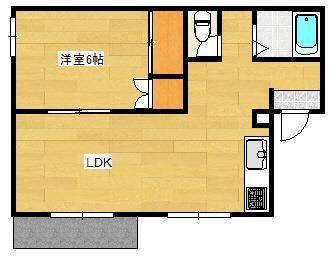コーポ駅北I(1LDK/2階)の間取り写真