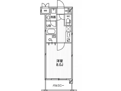 アーバンフラッツ八王子みなみ野(1K/4階)の間取り写真