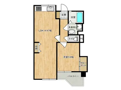 メゾンTAKEUCHI I(1LDK/1階)の間取り写真