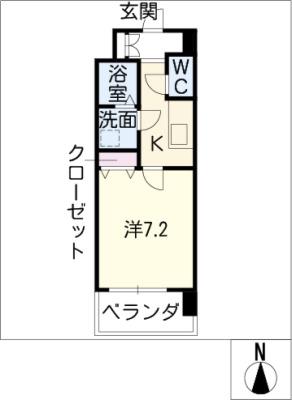 クレシェール大須(1K/7階)の間取り写真