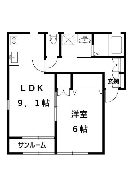 グランビル小針(1LDK/2階)の間取り写真