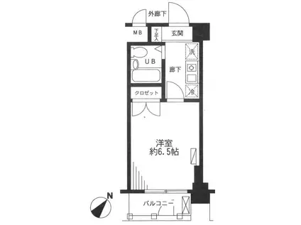 カテリーナ市ヶ谷(1K/4階)の間取り写真