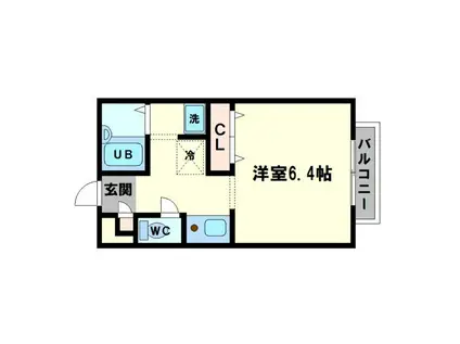 ハイム多摩II(1K/2階)の間取り写真