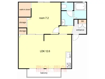 コートハウス星陵AB(1LDK/2階)の間取り写真