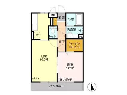 FRAU(1LDK/2階)の間取り写真