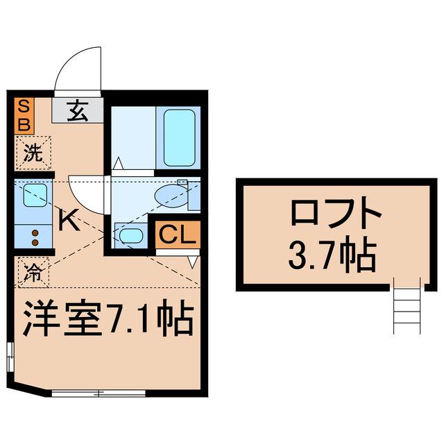 LAVIDABELLA横浜白楽(ワンルーム/2階)の間取り写真