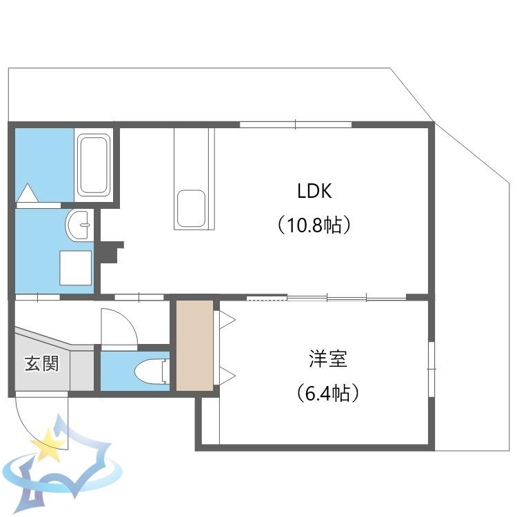 MARUYAMA RH HILLS(1LDK/1階)の間取り写真