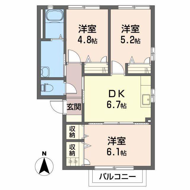 シャーメゾンセラータ(3DK/1階)の間取り写真