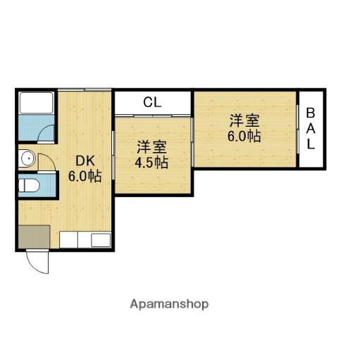 グリーンハイツ芳見屋(2DK/3階)の間取り写真