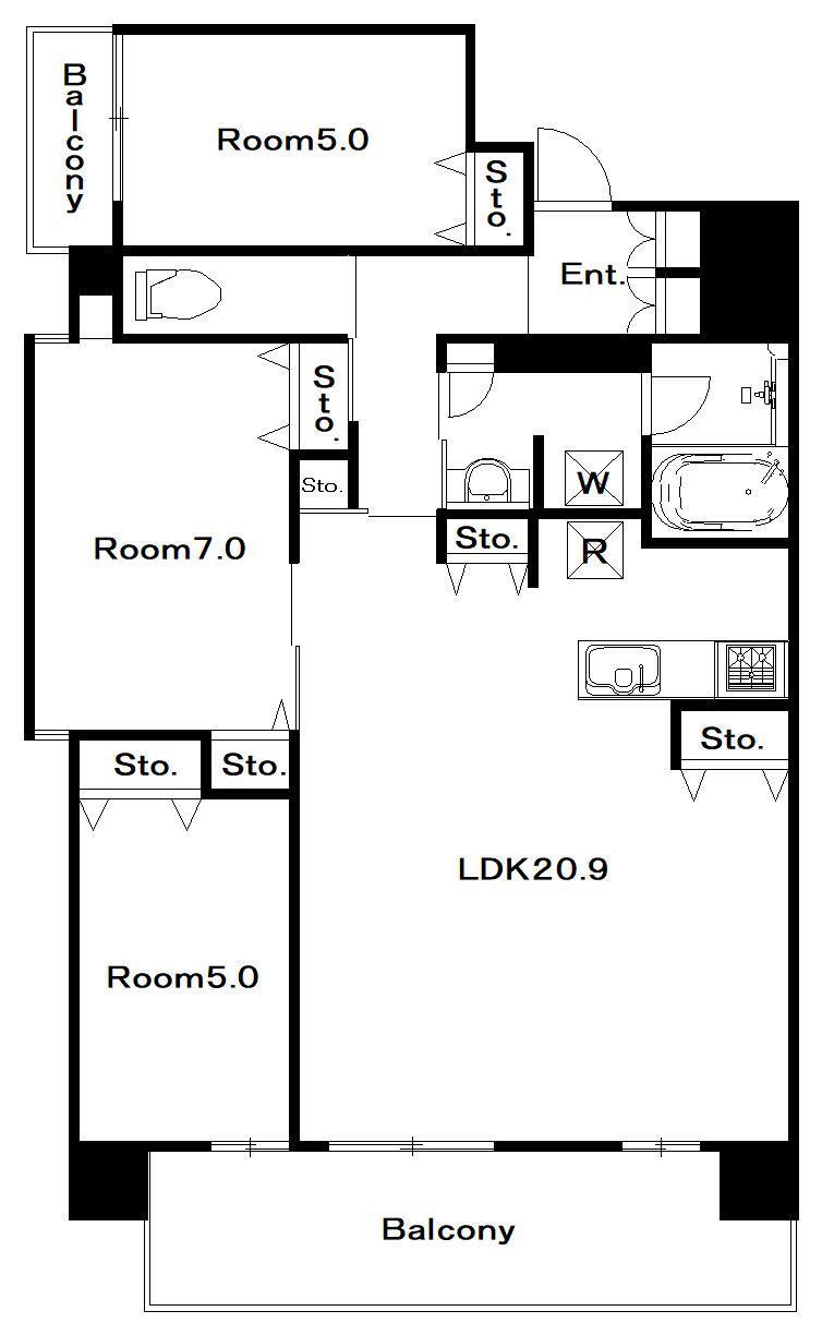 VIVACITY万屋町(3SLDK/6階)の間取り写真