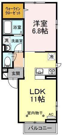 CASA FELICEIII(1LDK/2階)の間取り写真
