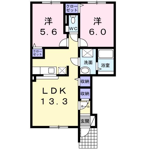 アプローズ(2LDK/1階)の間取り写真