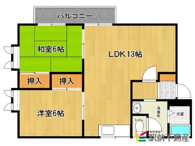 ハイランド(2LDK/1階)の間取り写真
