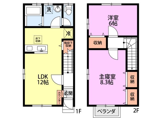 パインハウス(2LDK/1階)の間取り写真