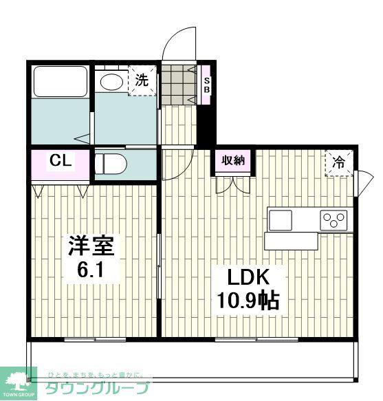 メルヴェーユ鵠沼(1LDK/1階)の間取り写真