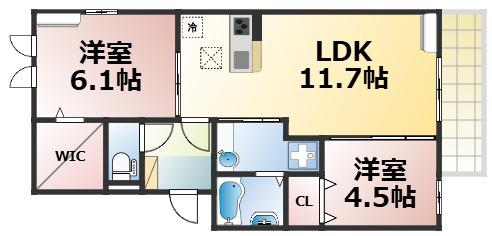 アイボヌール(2LDK/1階)の間取り写真