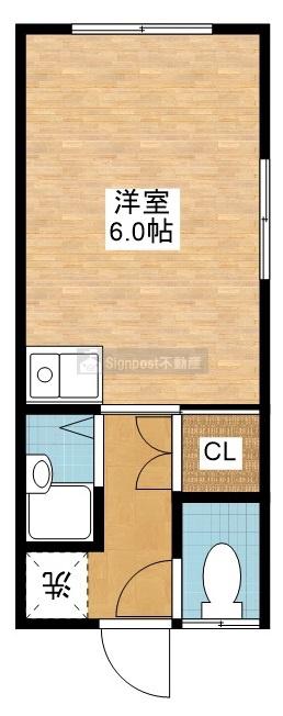中村ビル(ワンルーム/4階)の間取り写真