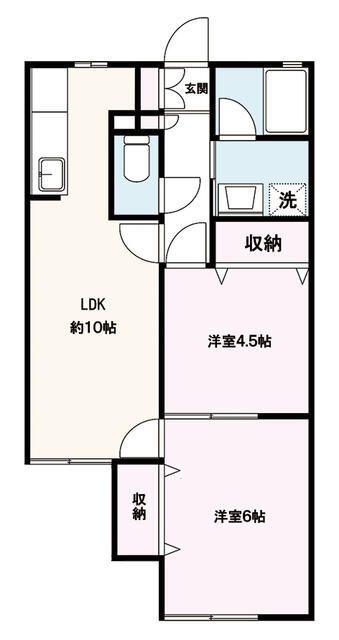 ロードリーT・I(2LDK/2階)の間取り写真