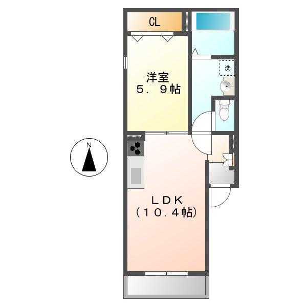 SOPHIA(1LDK/2階)の間取り写真