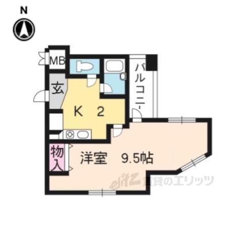 アルティア桂(1K/3階)の間取り写真