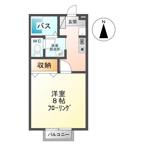 セジュール(1K/1階)の間取り写真