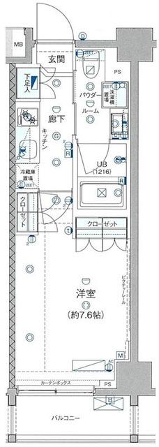 GENOVIA板橋ウエスト GRENN VEIL(1K/2階)の間取り写真